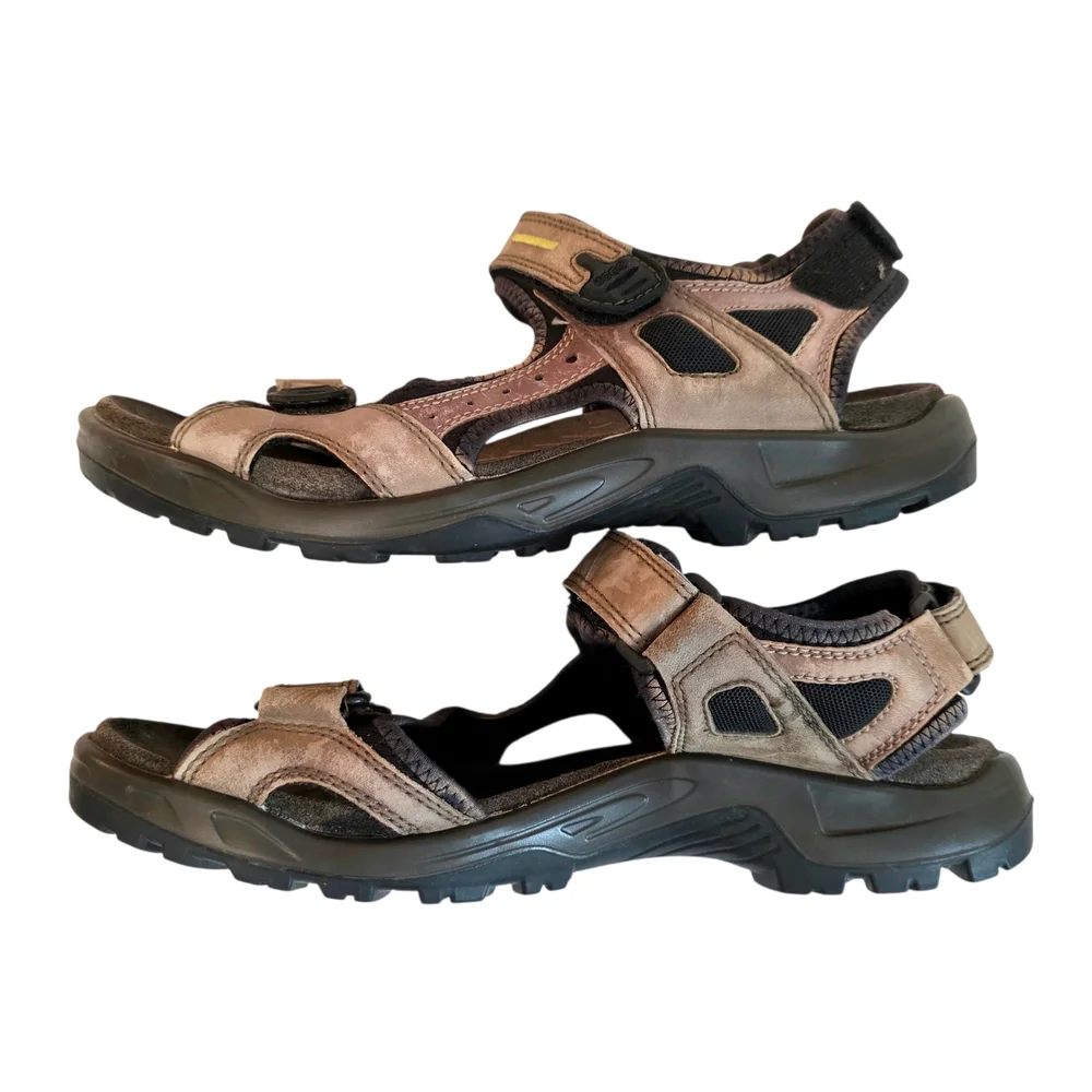 Ecco Yucatan Sandals Mens 45 (11 Or 11.5) Brown Adjustable Hiking Camping Trail‎